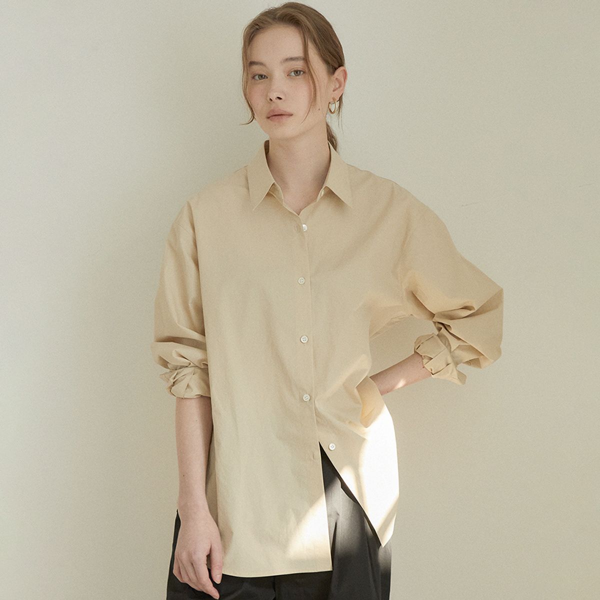 라르고(LARGO) Loose fit shirt (light beige)