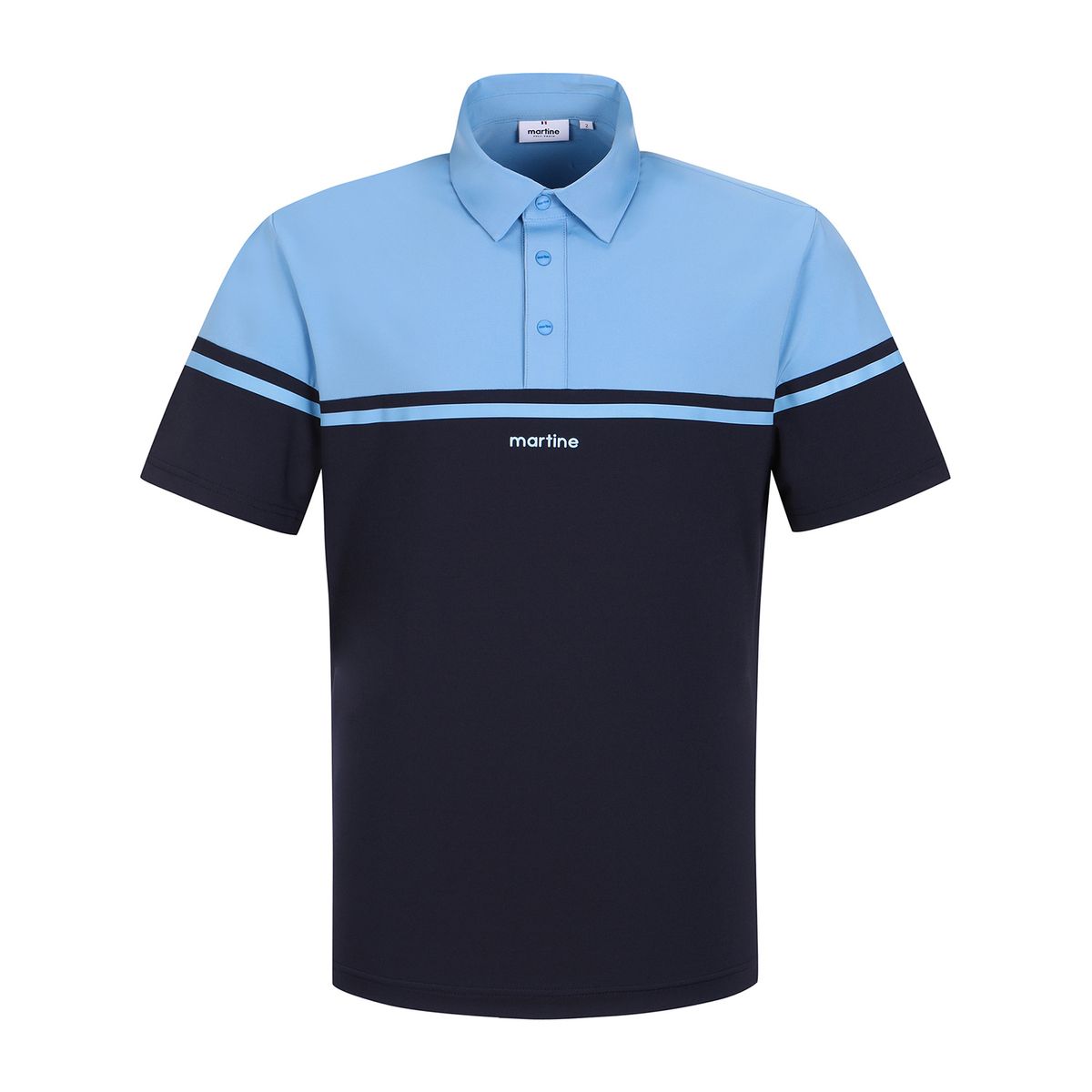 마틴골프(MARTINE GOLF) Half&Half Stripe Polo Shirts_Navy (Men)