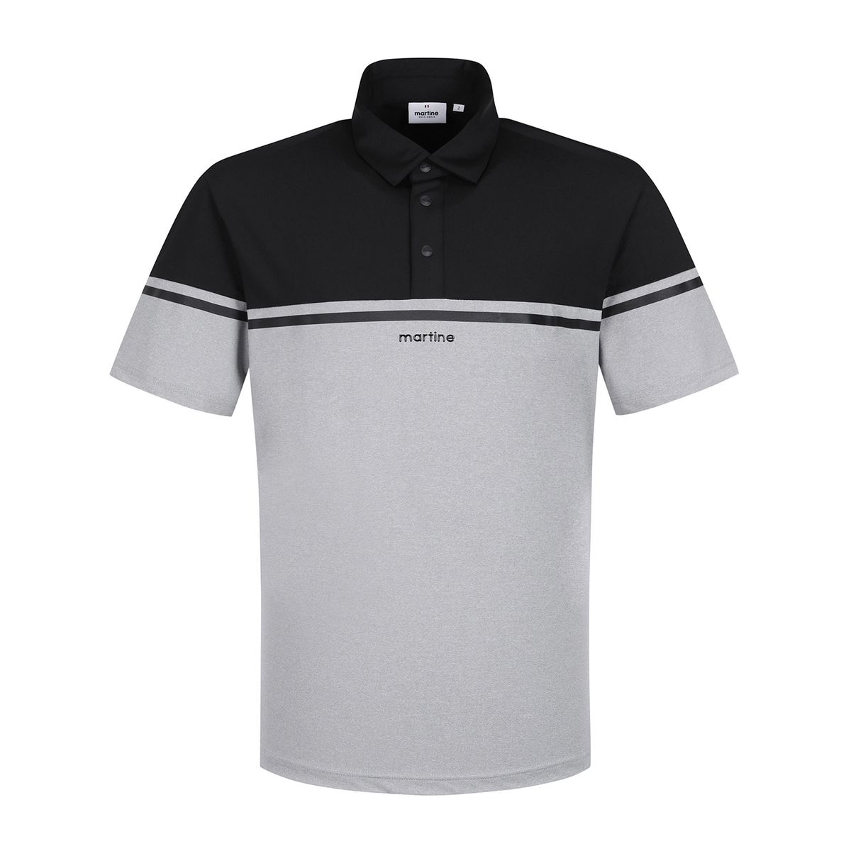 마틴골프(MARTINE GOLF) Half&Half Stripe Polo Shirts_M/Grey (Men)