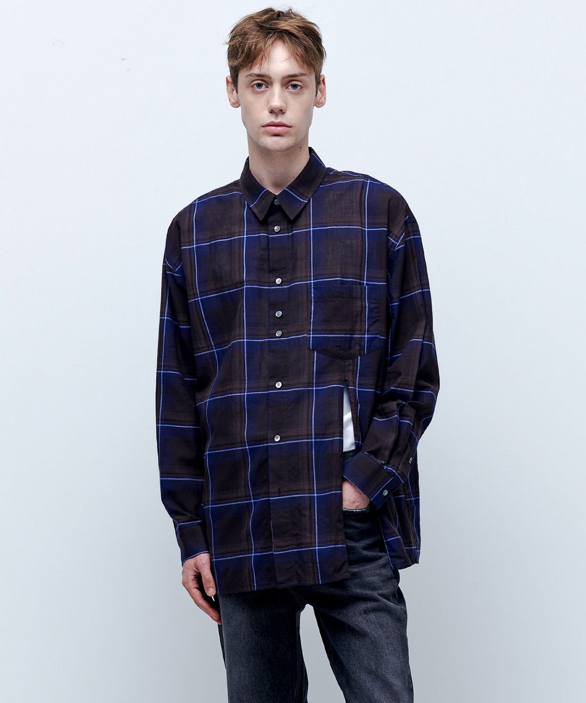 애니타임로릭(ANYTIME LOREAK) COSMOS CHECK SHIRT - BROWN