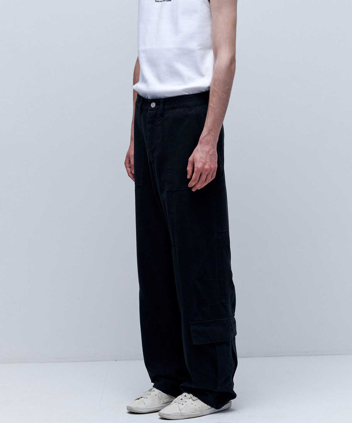 애니타임로릭(ANYTIME LOREAK) LAVENDER WORK PANTS - BLACK