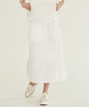 HYLON COOL LIGHT CARGO SKIRT [ VANILLA CREAM ]