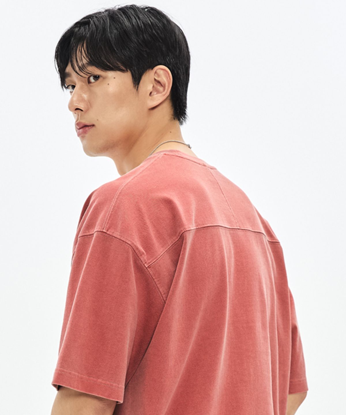 소버먼트(SOVERMENT) 460G 컷 헤비 피그먼트 티셔츠-브릭-