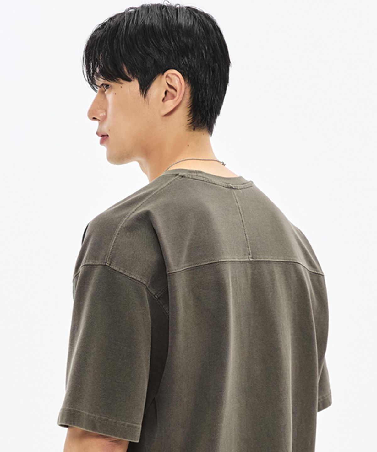 소버먼트(SOVERMENT) 460G 컷 헤비 피그먼트 티셔츠-오크 브라운-