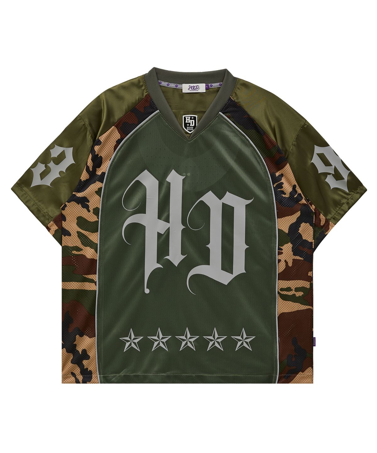 후드후드(HOODHOOD) HD 카모 메쉬 져지 반팔티셔츠 카키