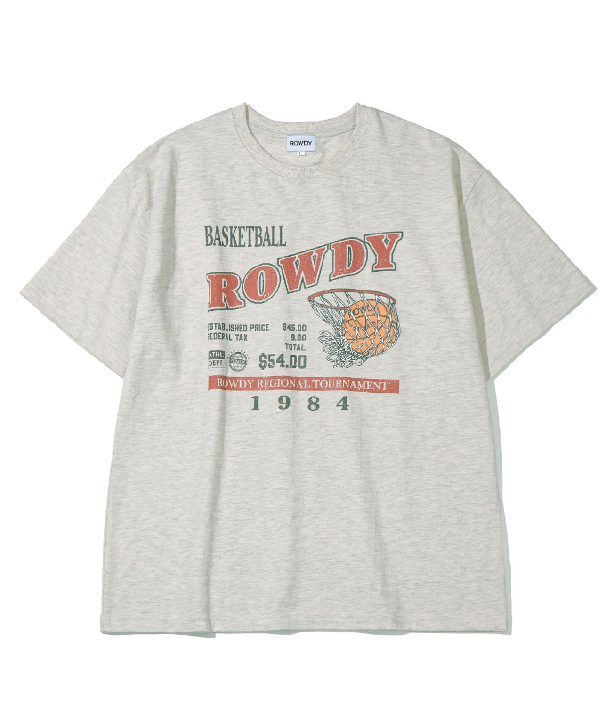 라우디(ROWDY) 라우디 바스켓볼 리그 티셔츠_오트밀