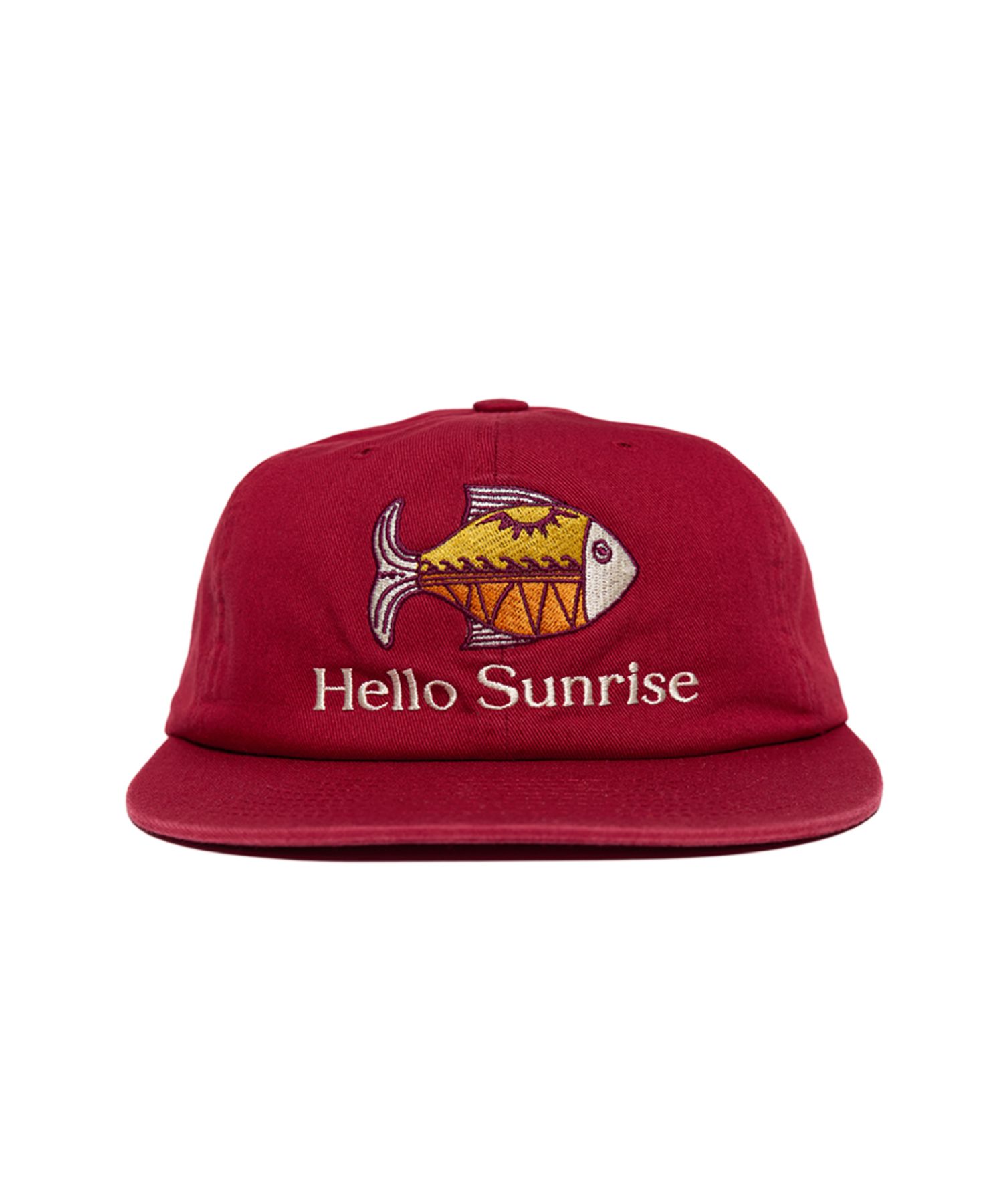 赤色刺繍キャップ 'HELLO SUNRISE' 赤色刺繍キャップ 'HELLO SUNRISE'