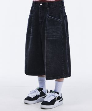 빅 버뮤다 데님 쇼츠[블랙]