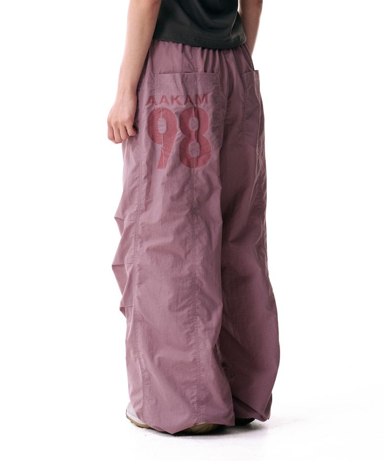98 Printed Knee Pin-tuck Nylon Pants (Dusty Pink)