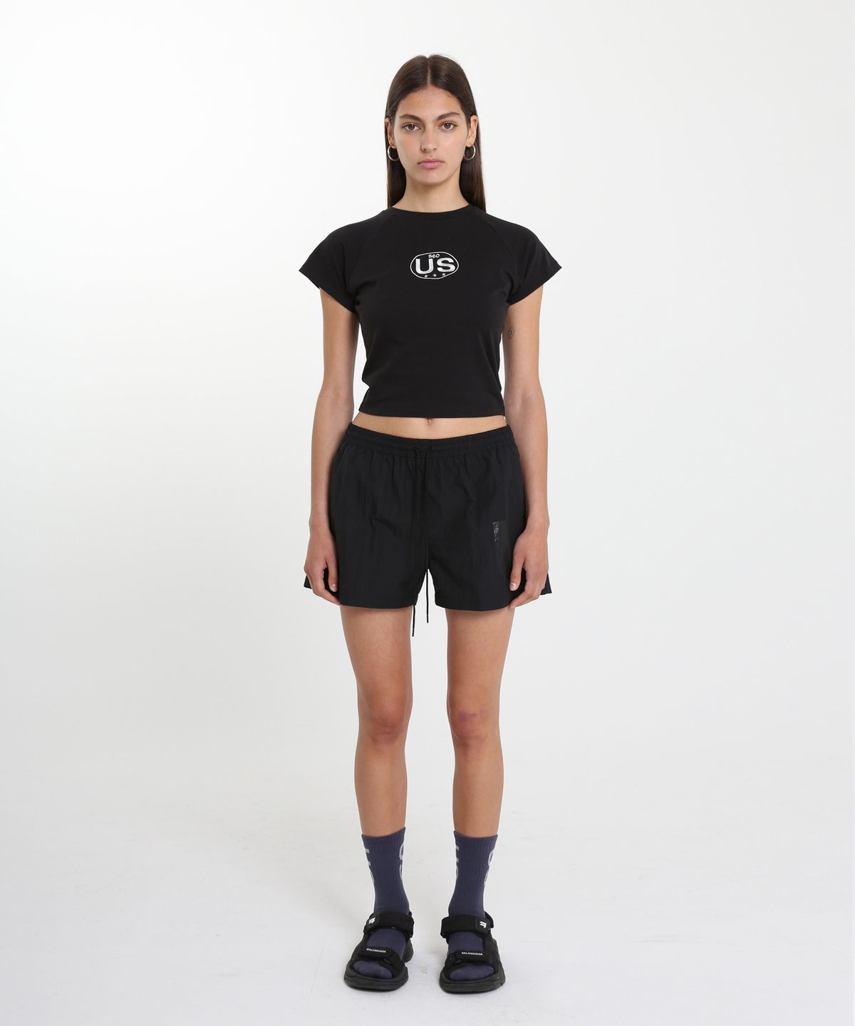 에스이오(s/e/o) US LOGO MINI T-SHIRT_BLACK