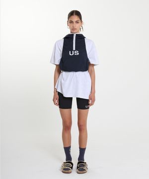 US NYLON SLEEVELESS HOODIE_NAVY