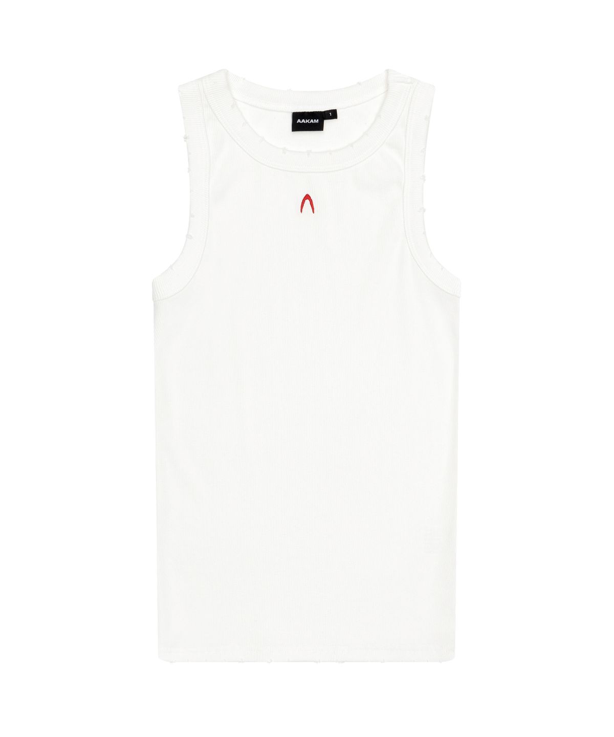 아캄(AAKAM) Distressed Logo Sleeveless (White)