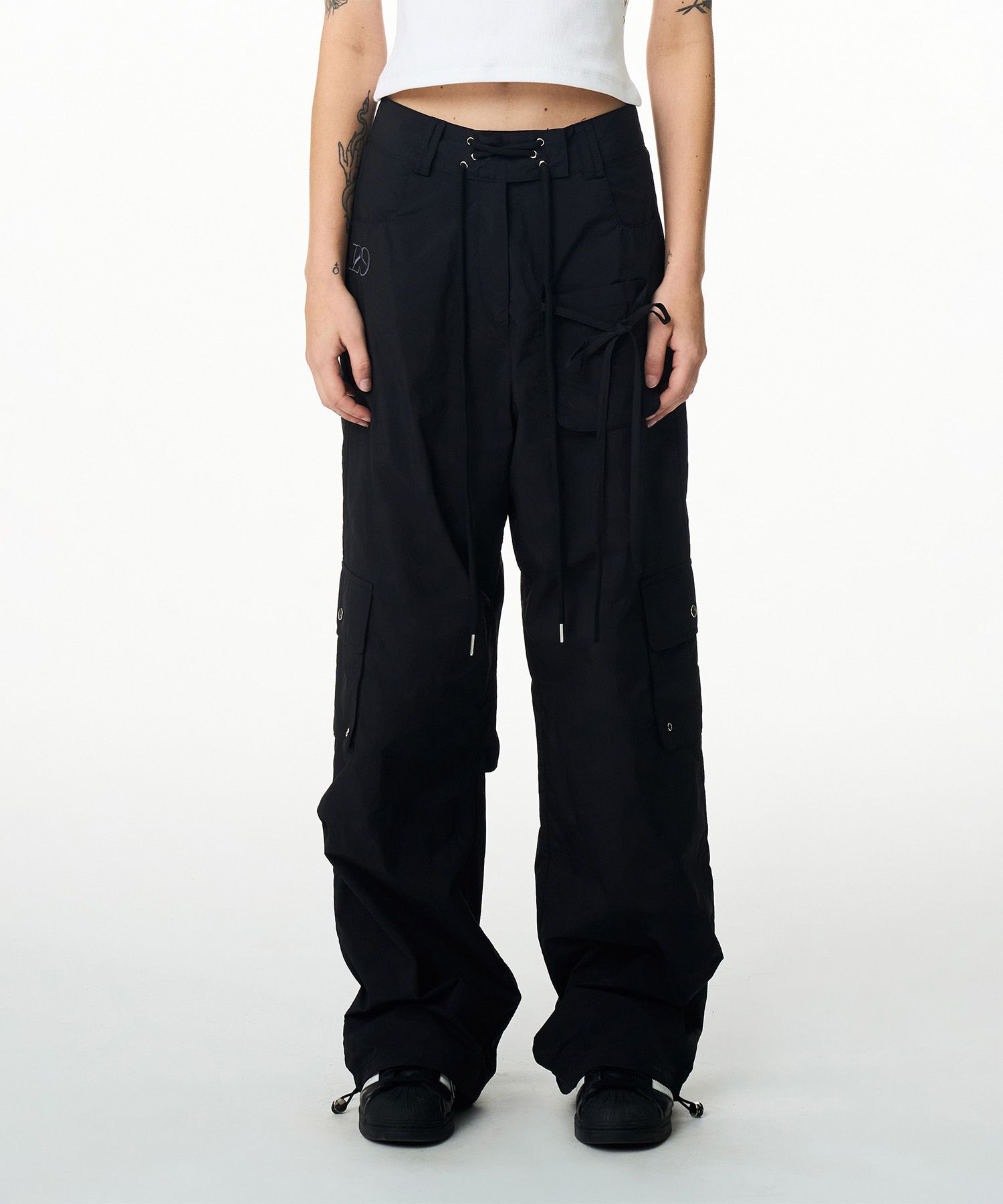 【期間限定特価】 MUSINSA black pants banding cargo string Summer ILLIGO | パンツ