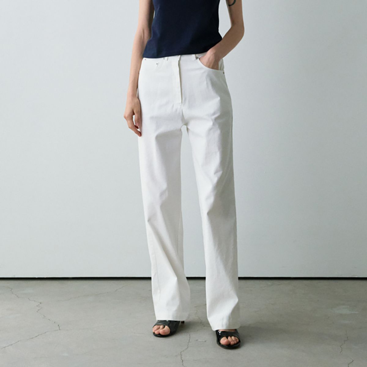 노우드(NOEUD) Linen detail pants (Ivory)