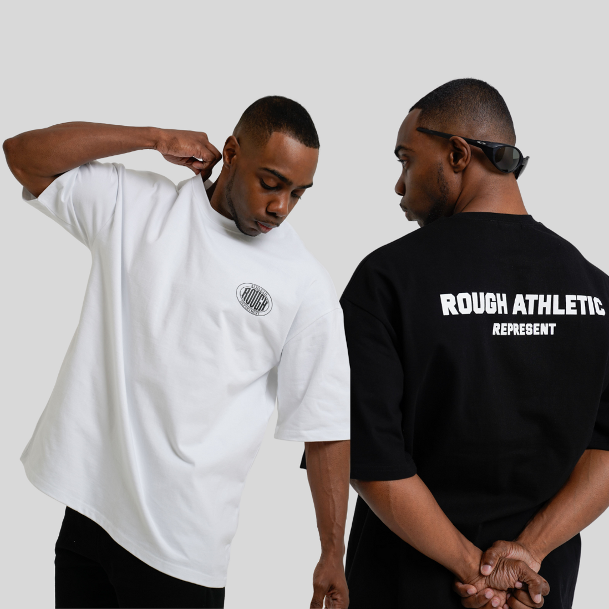 러프 애슬레틱(ROUGH ATHLETIC) [SET] 헤비코튼 리프리젠트 X 타원 로고 티셔츠