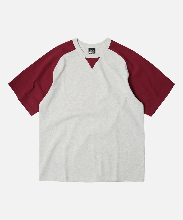 ROUNDED RAGLAN HALF TEE _ BURGUNDY