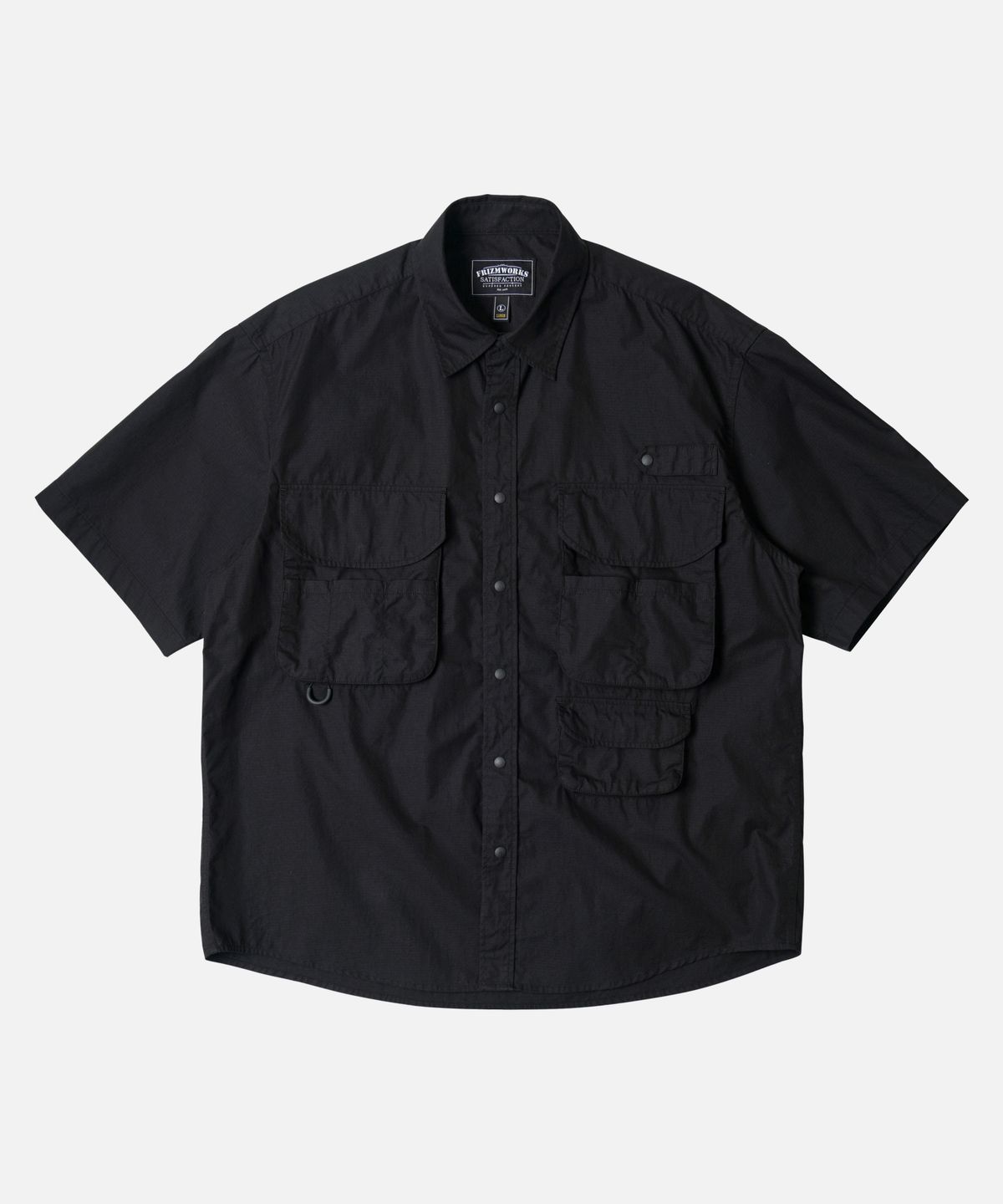 프리즘웍스(FRIZMWORKS) CN RIPSTOP FISHING HALF SHIRT _ BLACK
