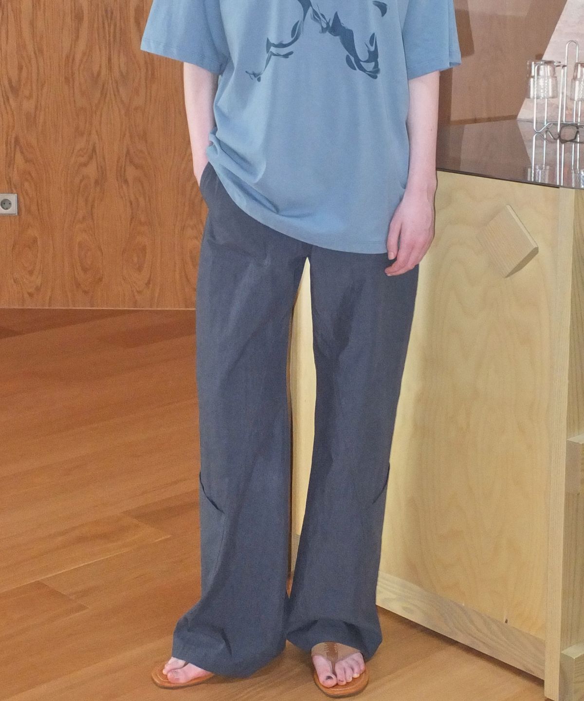 엔오르(EN OR) BAKER WIDE PANTS - NAVY
