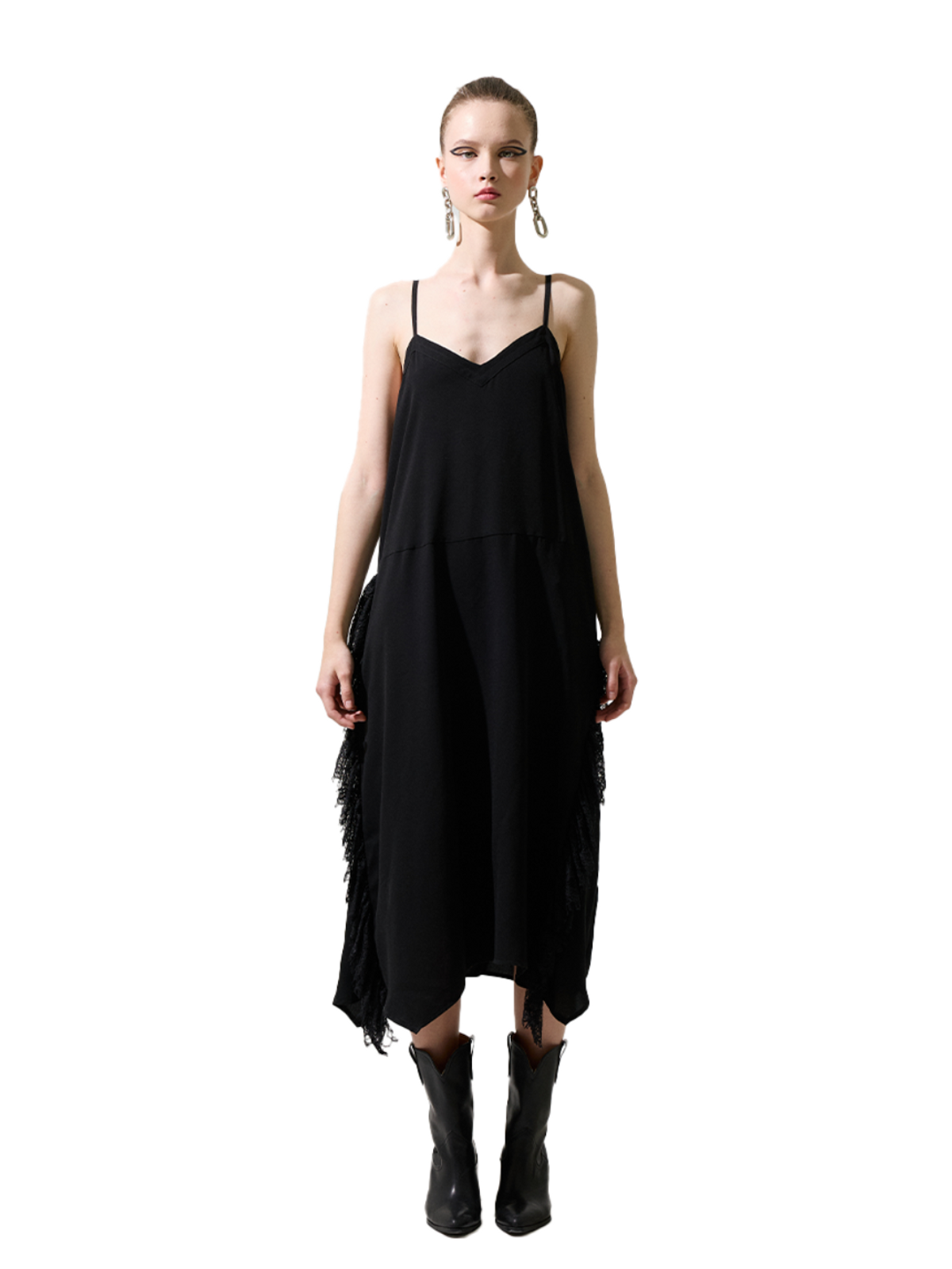 그리디어스(GREEDILOUS) Black Spaghetti Strap Maxi Long Dress