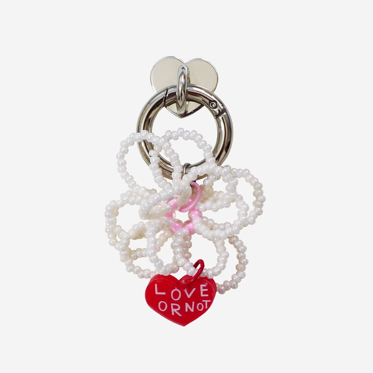 러브오낫(LOVE OR NOT) 키링앤톡_Pearl Flower Beads Keyring&Tok