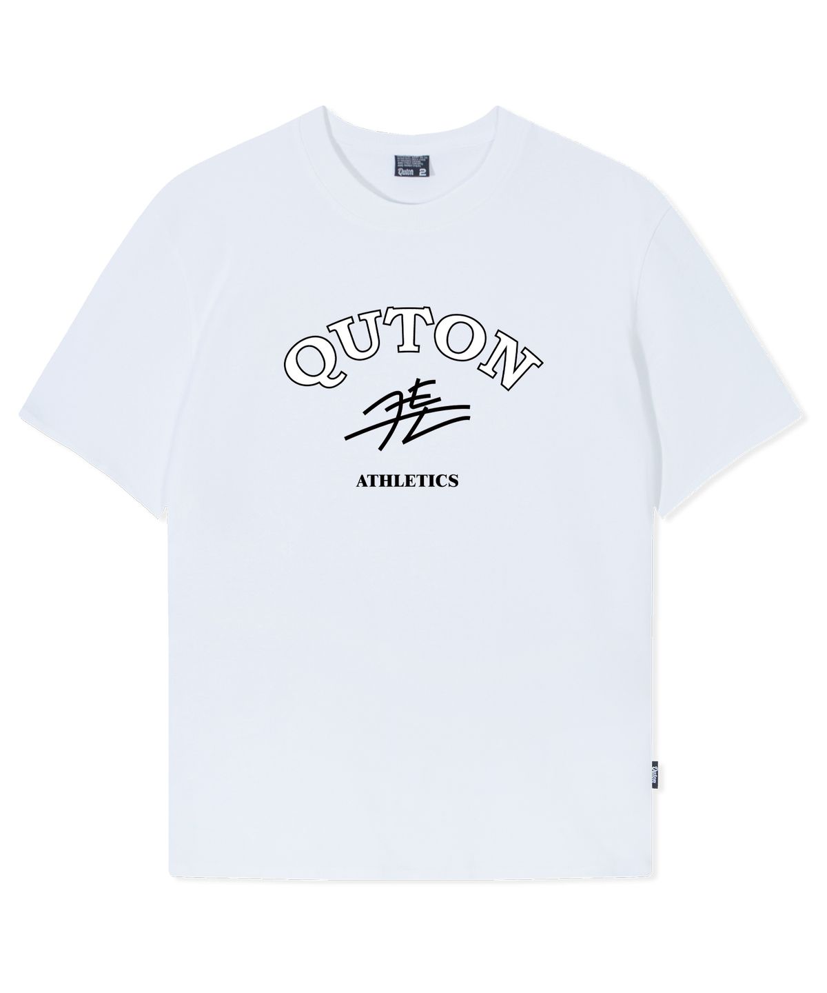 쿠톤(QUTON) ATHLETICS 오버핏 헤비 반팔티셔츠_화이트