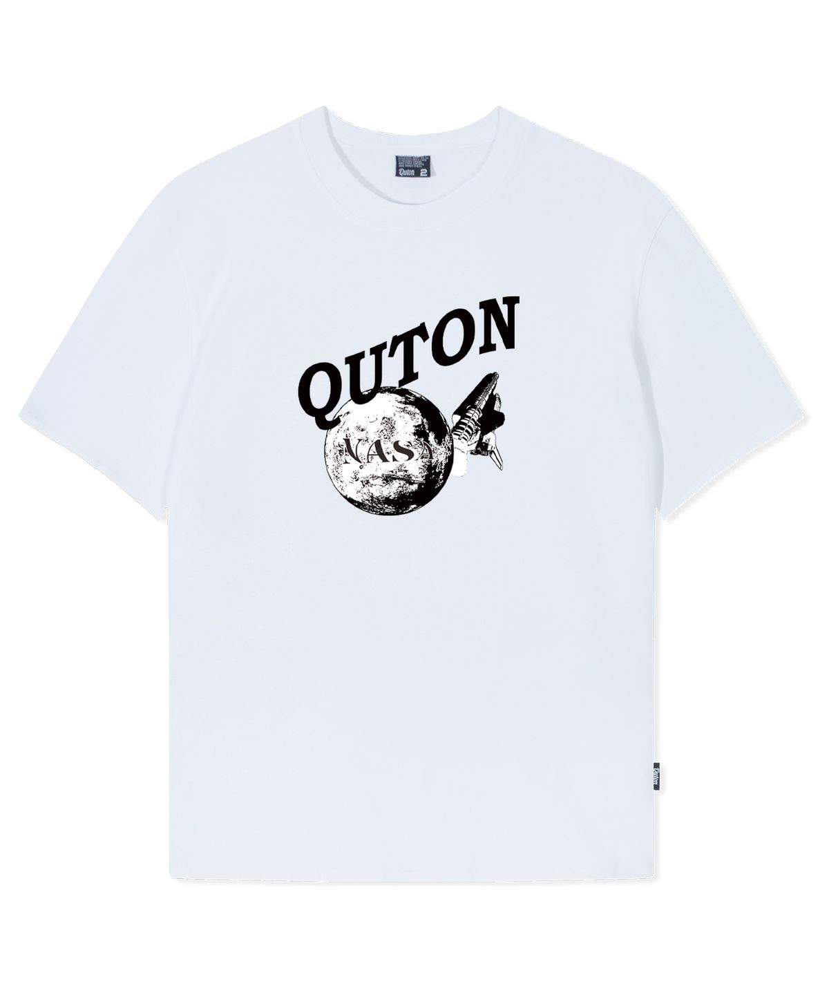 쿠톤(QUTON) 나사스페이스 오버핏 헤비 반팔티셔츠_화이트