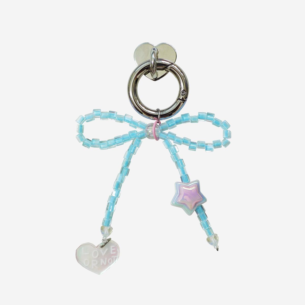 러브오낫(LOVE OR NOT) 키링앤톡_Aurora Sky Ribbon Beads Keyring&Tok