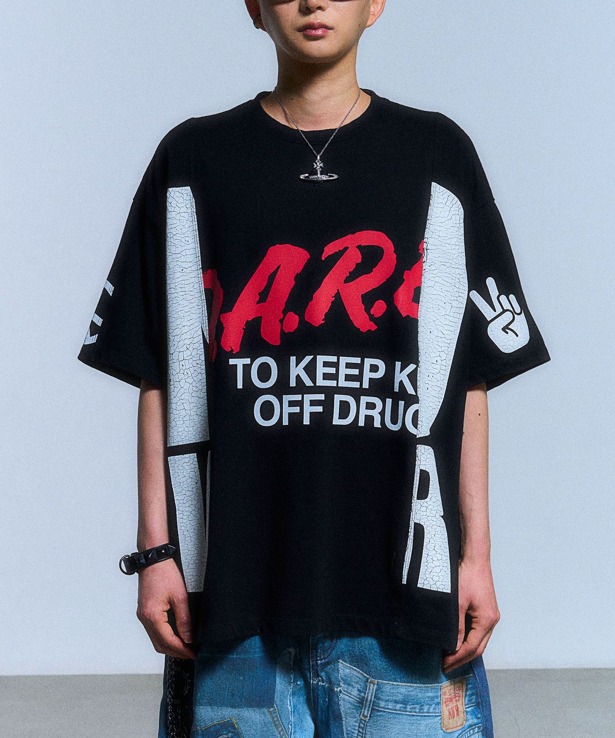 스키즘 인듀싱(SCHISM INDUCING) FAKE REWORKED T SHIRT_BLACK