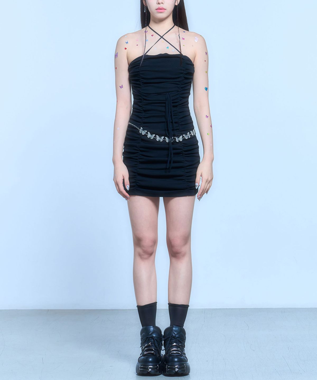스키즘 인듀싱(SCHISM INDUCING) MUMMY MINI DRESS_BLACK