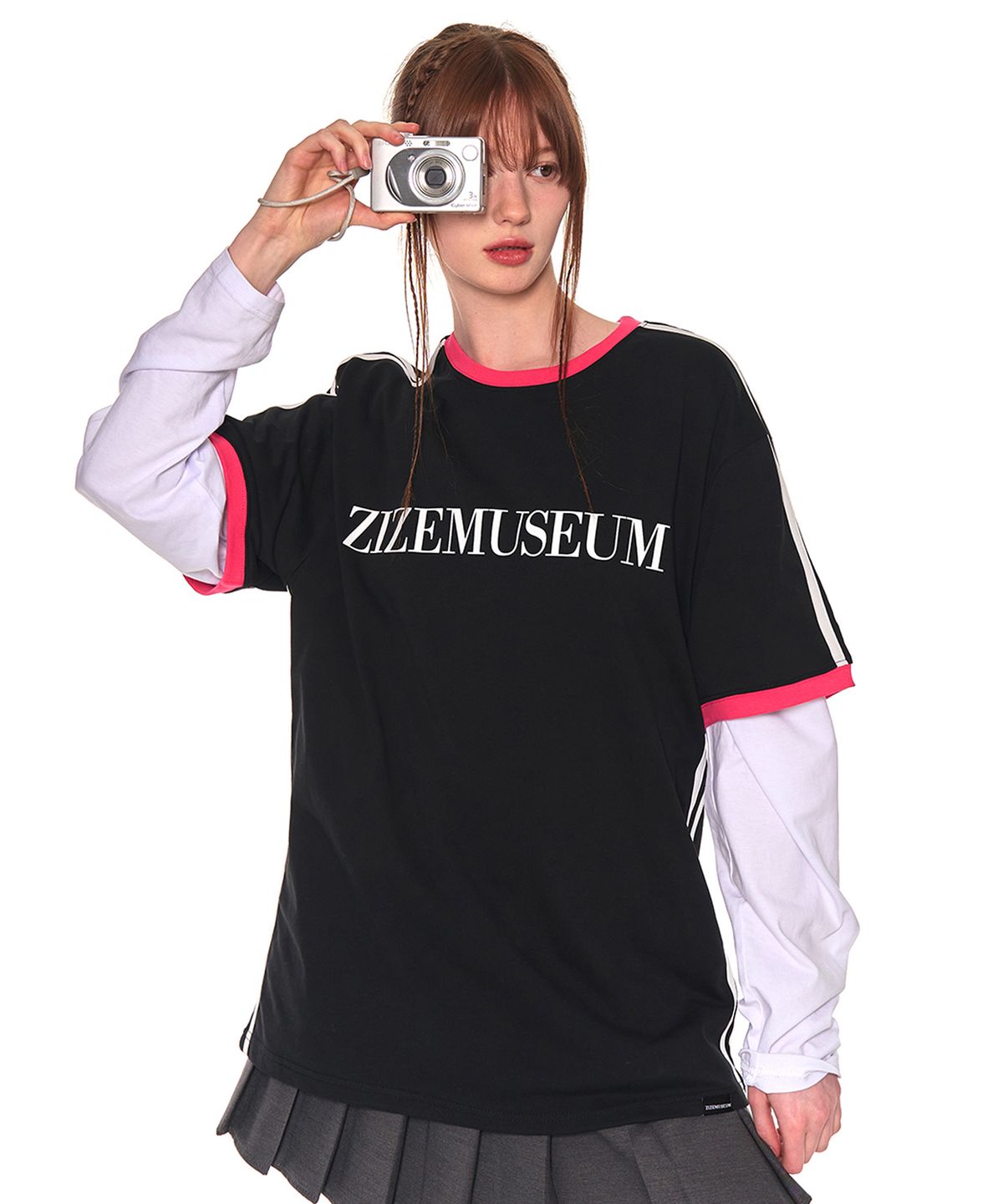 지제뮤지엄(ZIZEMUSEUM) COLORS LINE LINGER LINE T-SHIRTS (BLACK)