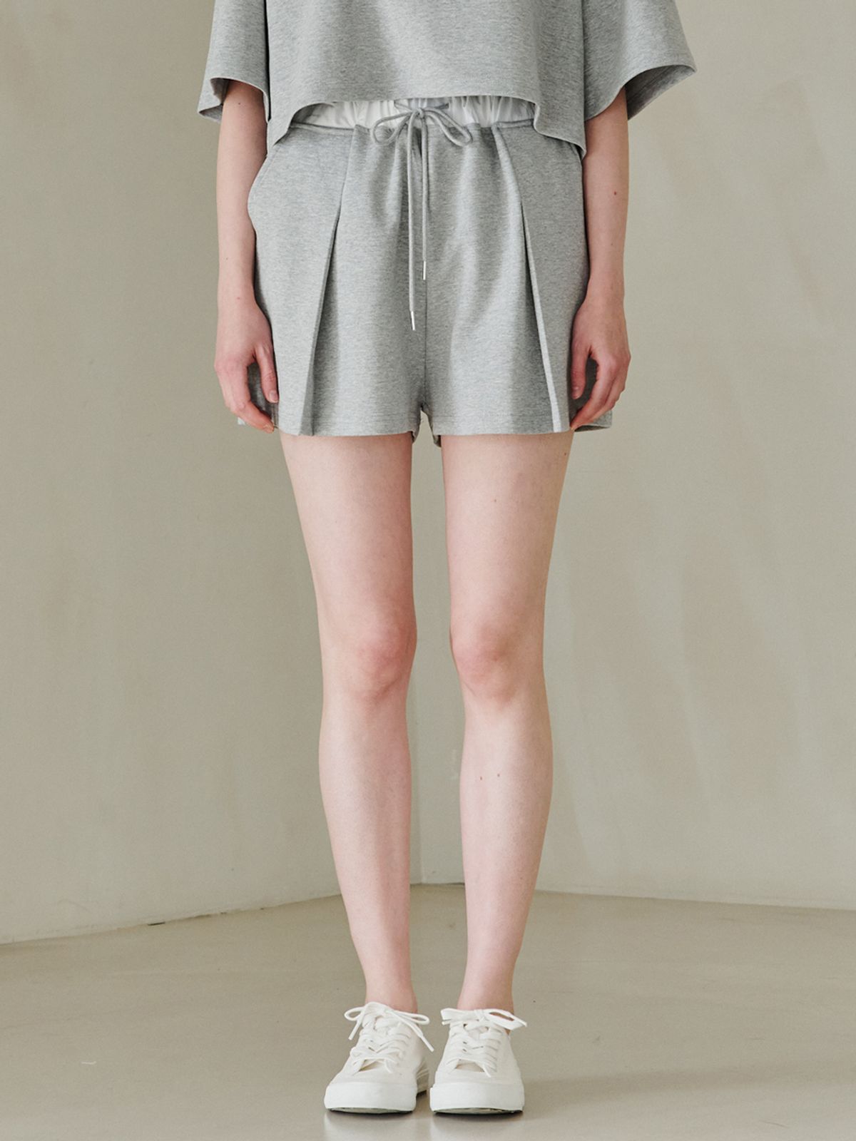 누브(NOUVE) Double Waist Short Pants - M.Gray