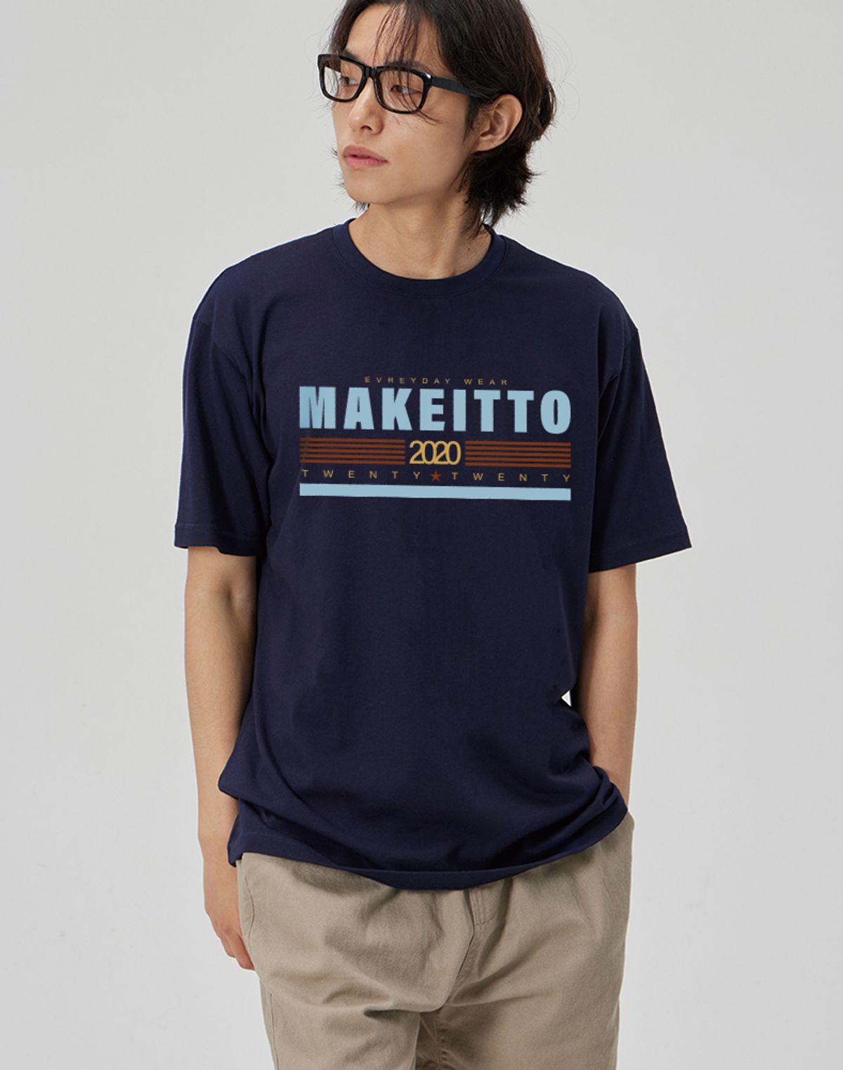 메이킷투(MAKEITTO) [TWENTY TWENTY] CREW NECK TEE_NAVY