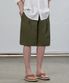 원턱 밴딩 버뮤다 트윌 쇼츠 [카키]