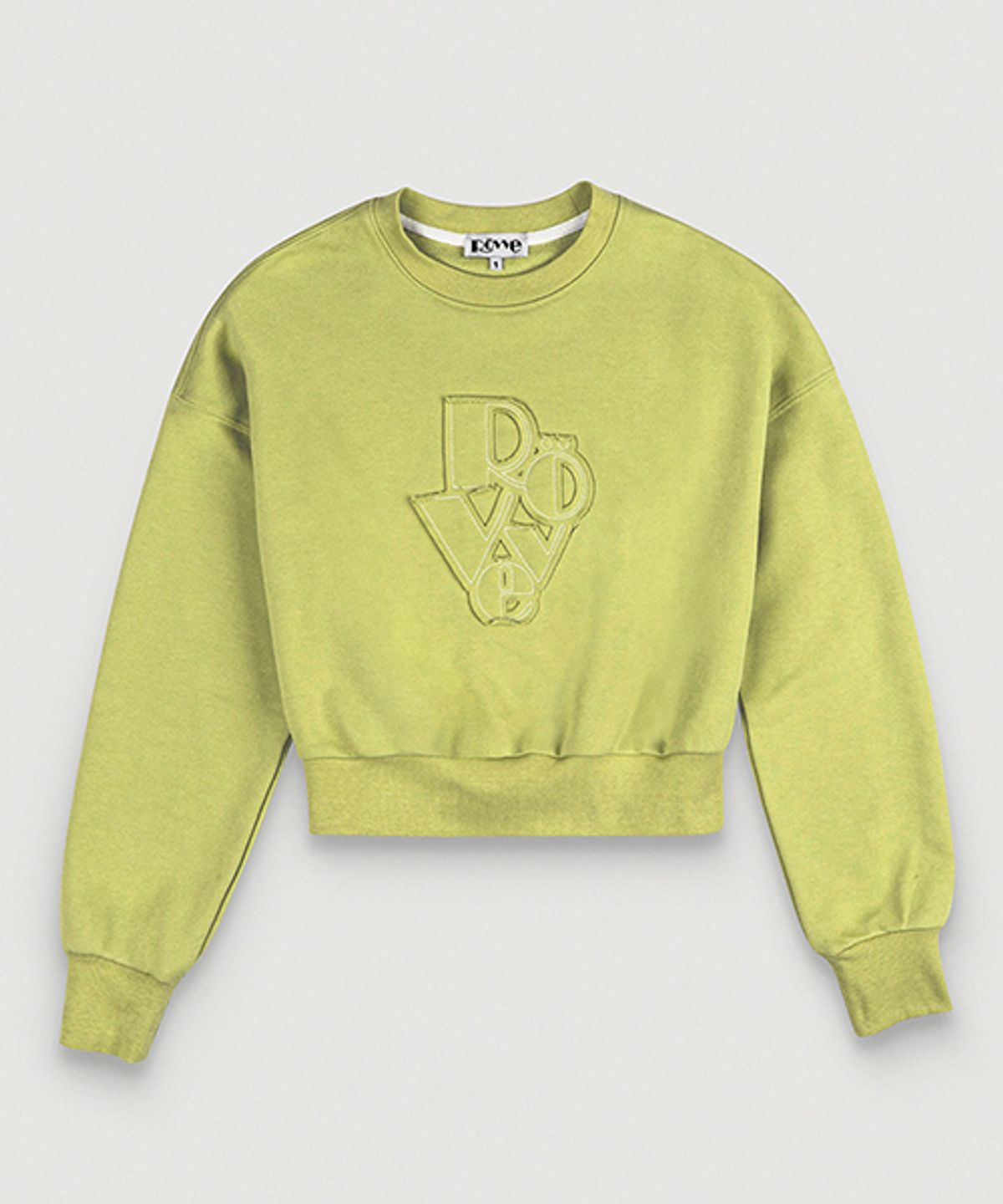 뢰브(ROVVE) Cropped Cut Off Sweat Shirt (Light Green)