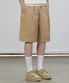 원턱 밴딩 버뮤다 트윌 쇼츠 [베이지]