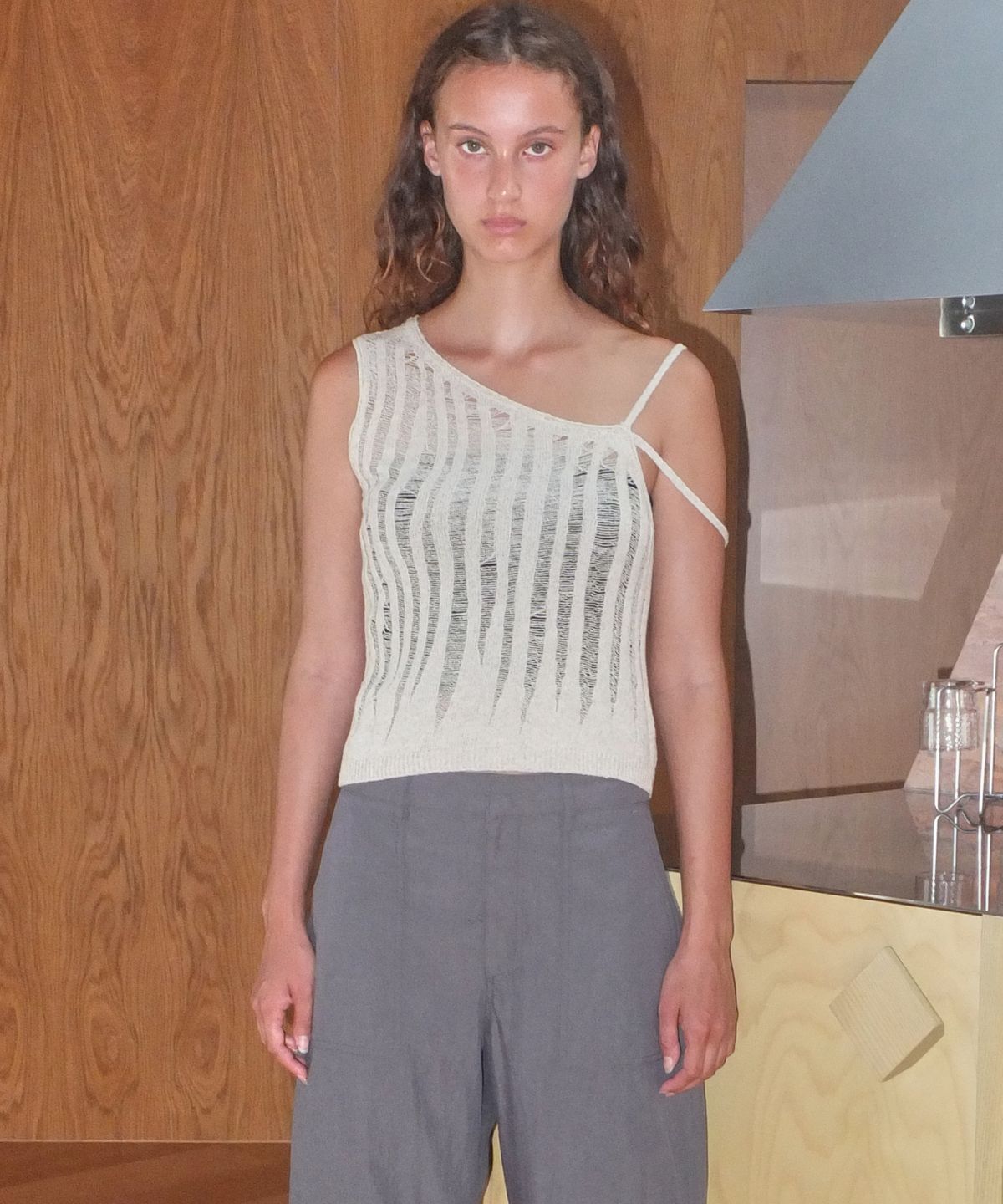 엔오르(EN OR) LAYERED TANK KNIT TOP - BEIGE