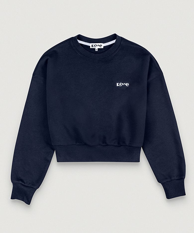 Cropped Sweat Shirt (Navy)