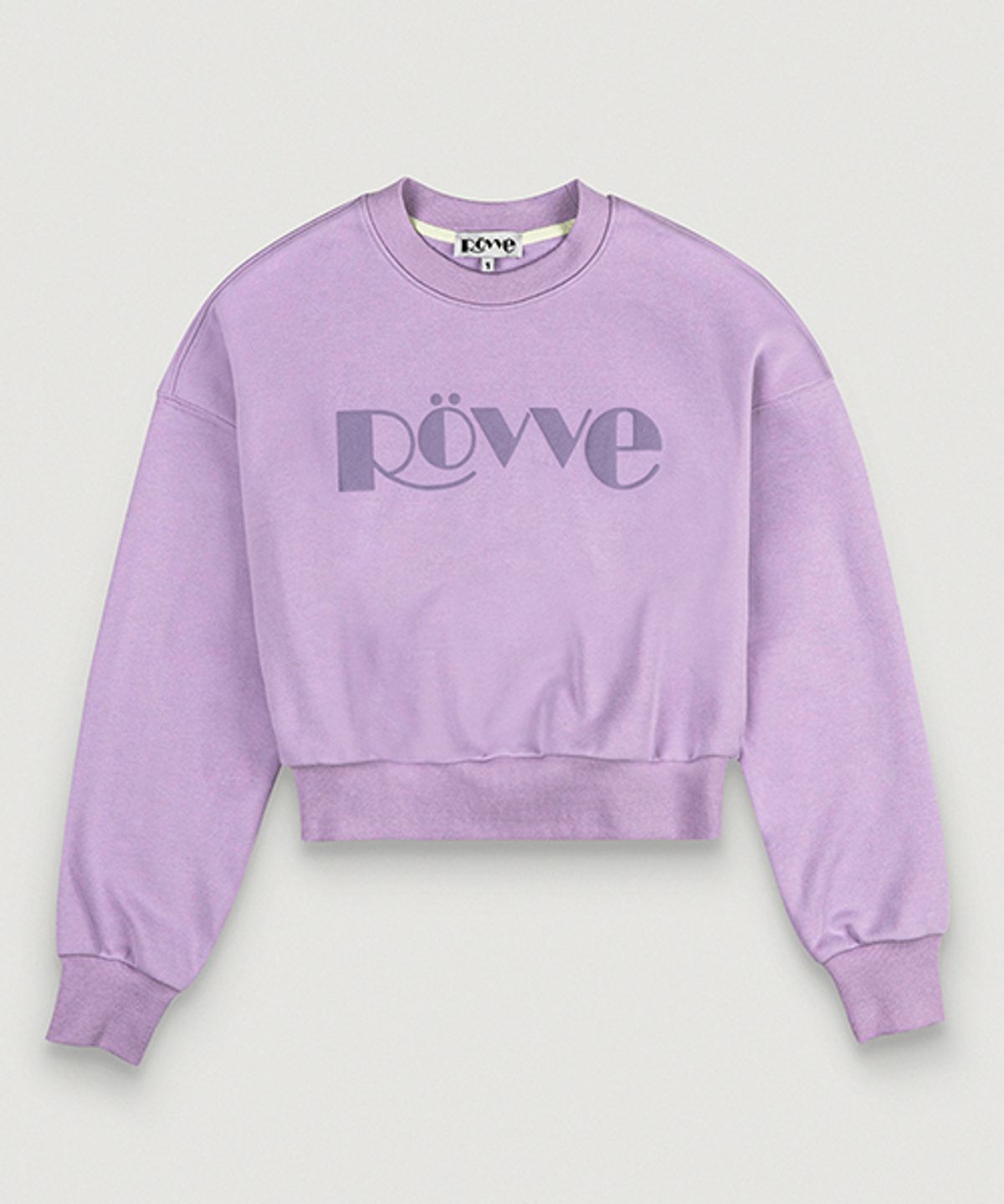 뢰브(ROVVE) Cropped Signature Embo Sweat Shirt (Purple)