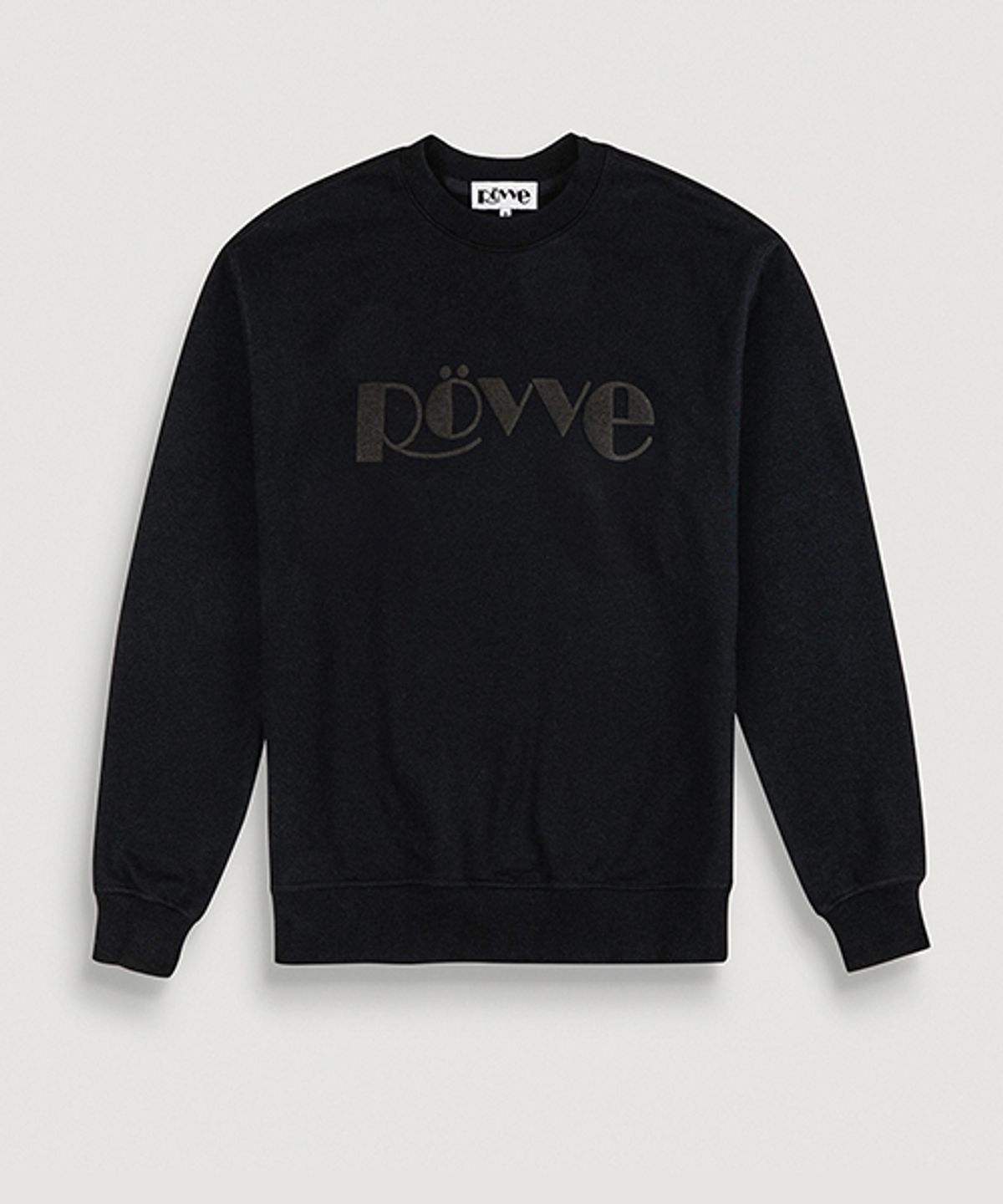 뢰브(ROVVE) Signature Embo Sweat Shirt (Black)
