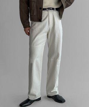 스트레이트 절개 데님 [아이보리]