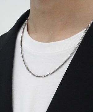 남자 목걸이 사각 체인 써지컬 CLEF VOLUME KNOB