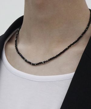 남자 목걸이 블랙 비즈 CLEF RING MODULATOR