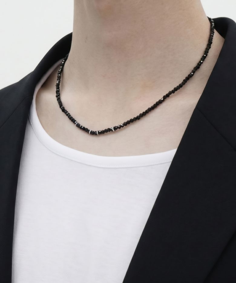 남자 목걸이 블랙 비즈 CLEF RING MODULATOR