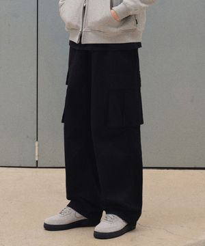 카고 스트랩 파라슈트 코튼 팬츠 [블랙]
