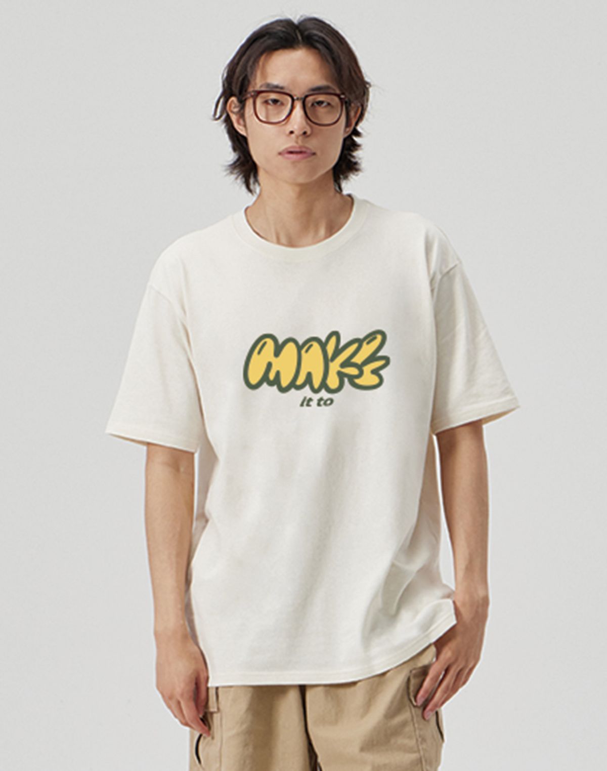 메이킷투(MAKEITTO) [MAKE] CREW NECK TEE_CREAM