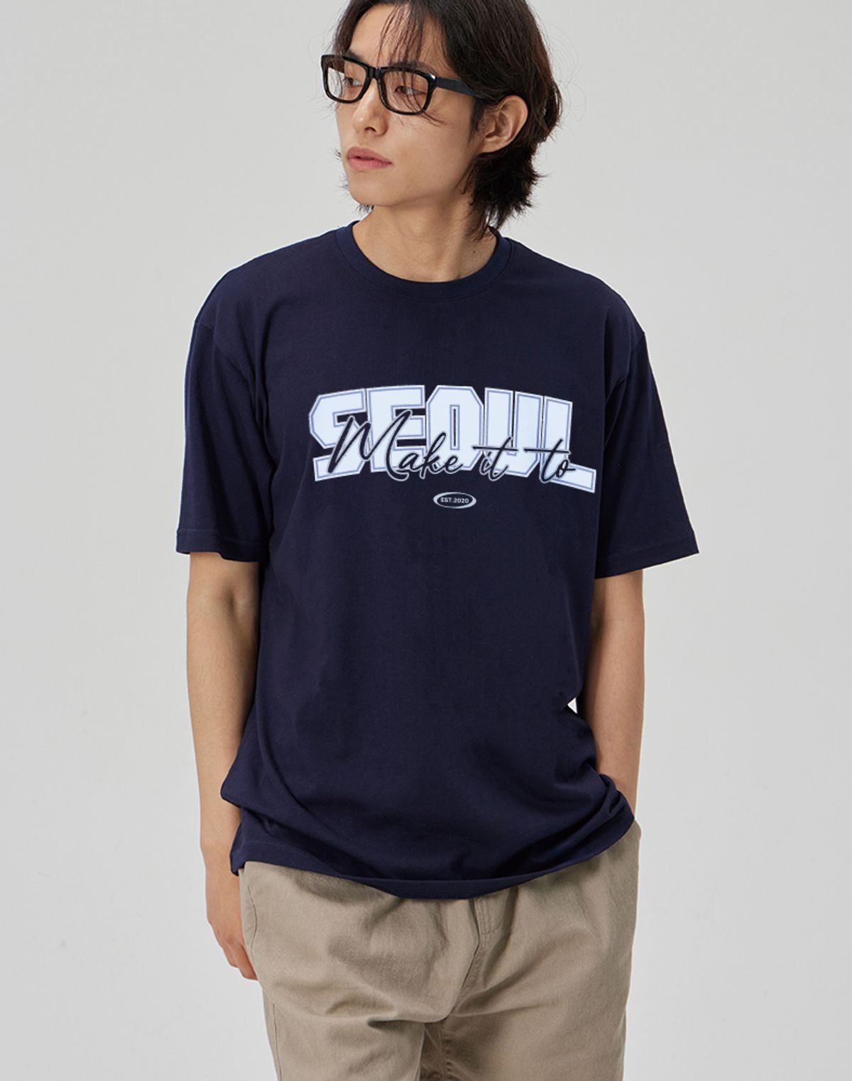 메이킷투(MAKEITTO) [SEOUL] CREW NECK TEE_NAVY