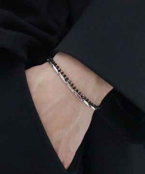 남자 팔찌 블랙 비즈 써지컬스틸 CLEF GATE SIGNAL