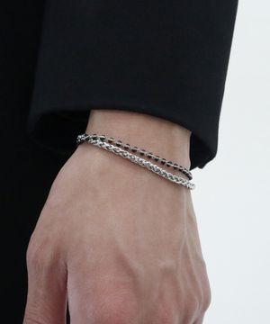 두줄 팔찌 비즈 써지컬 체인 CLEF HEADROOM