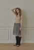 CHECK MIDE SKIRT_GREY