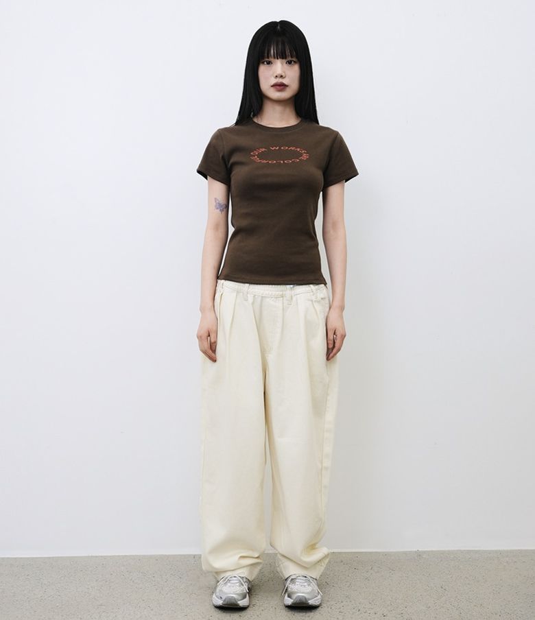 CIRCLE LOGO WOMAN T-SHIRT(BROWN)